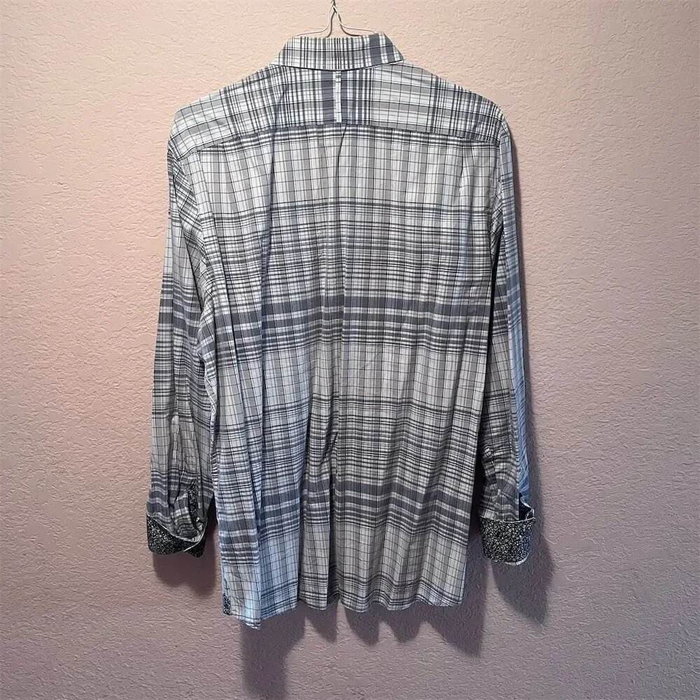 NWOT. Banana Republic Men's XL Black Plaid‎ Long Sleeve Button-Up Shirt.